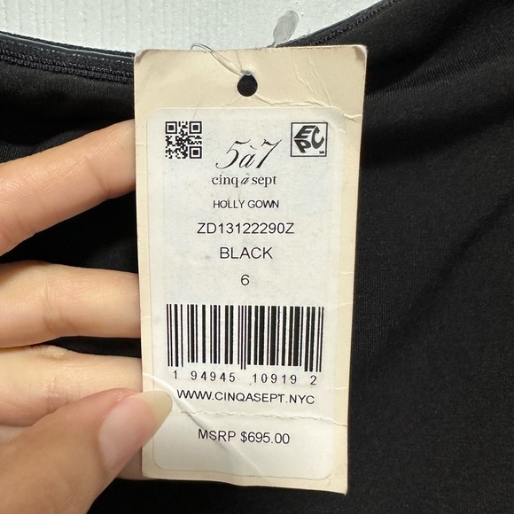 Cinq a Sept Holly Gown in Black - Picture 6 of 9